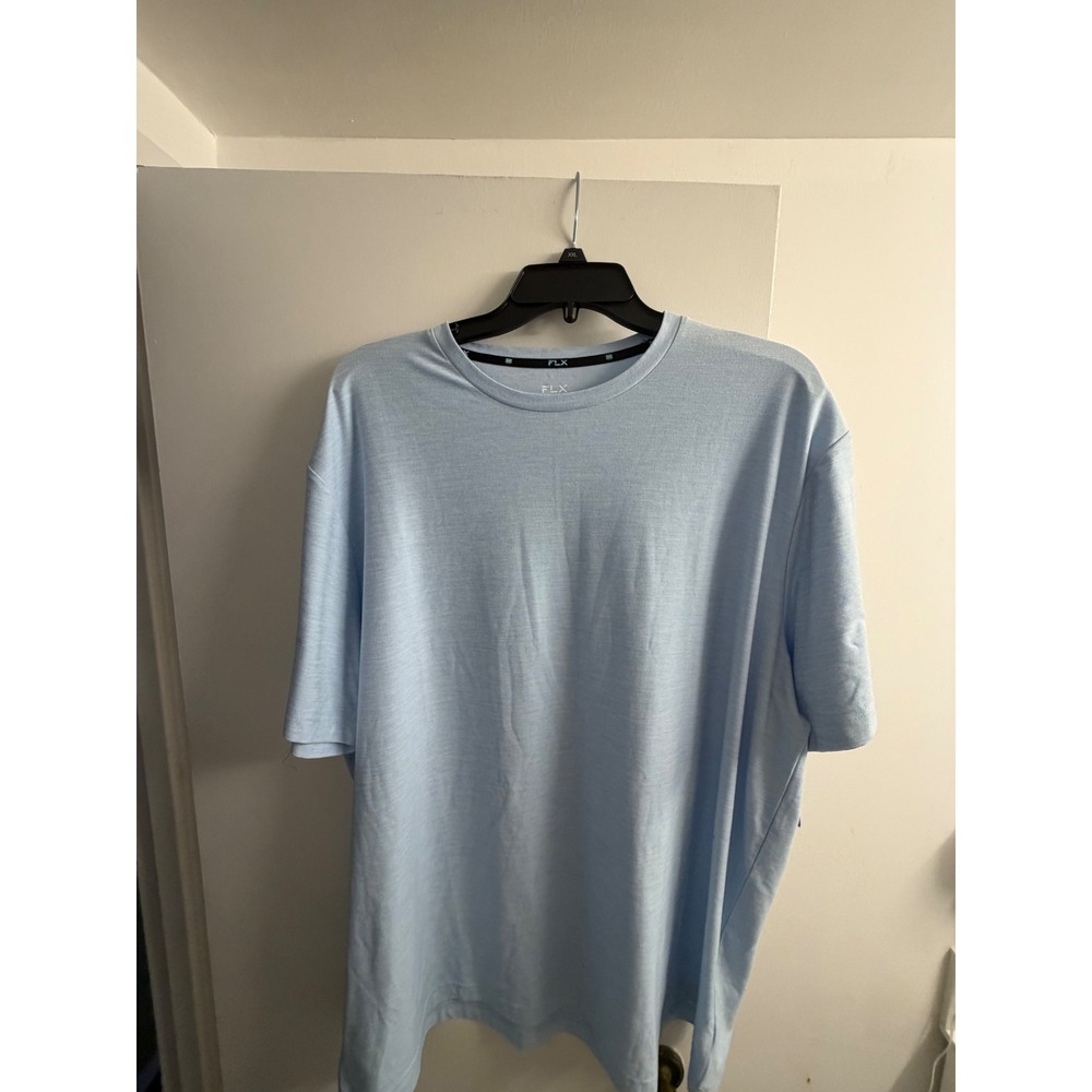 FLX Mens Light Blue Short Sleeve Active Tee Shirt XXL New With Tags